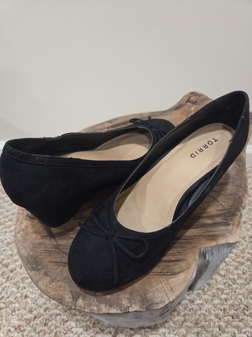 Torrid Black Suede Ballet Wedges